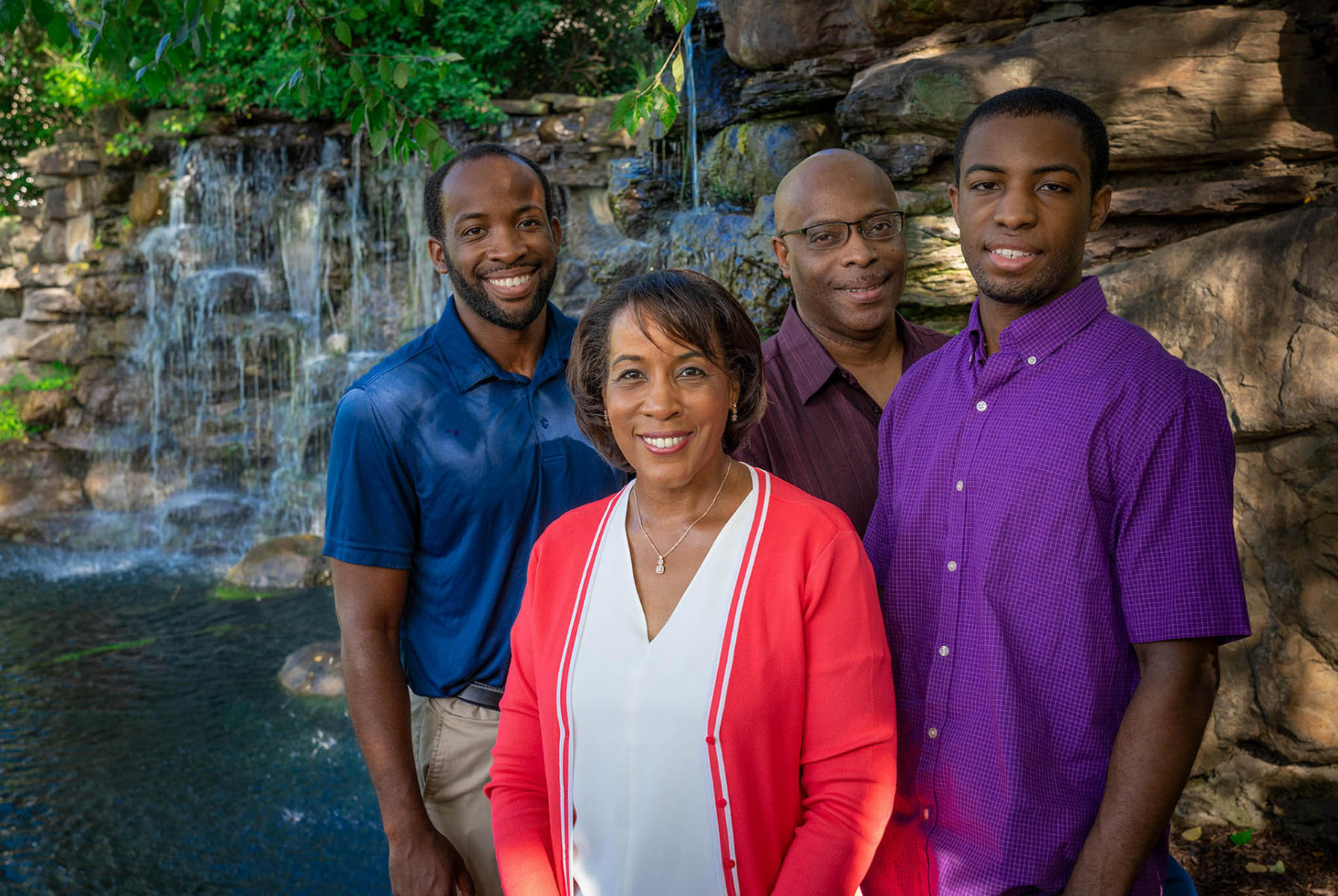 Phyllis Randall, was elected Chair of the Loudon County Board of Supervisors in 2015, becoming the first woman of color in Virginias history to that office. Photographed with her family near her home.