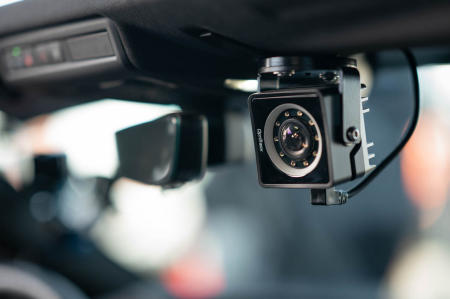 In total, the SAM car is equipped with six cameras that are mounted directly in front of the passenger seat, which is where Sam drives from in the latest model. The top four cameras are infrared units, as pictured above. 
